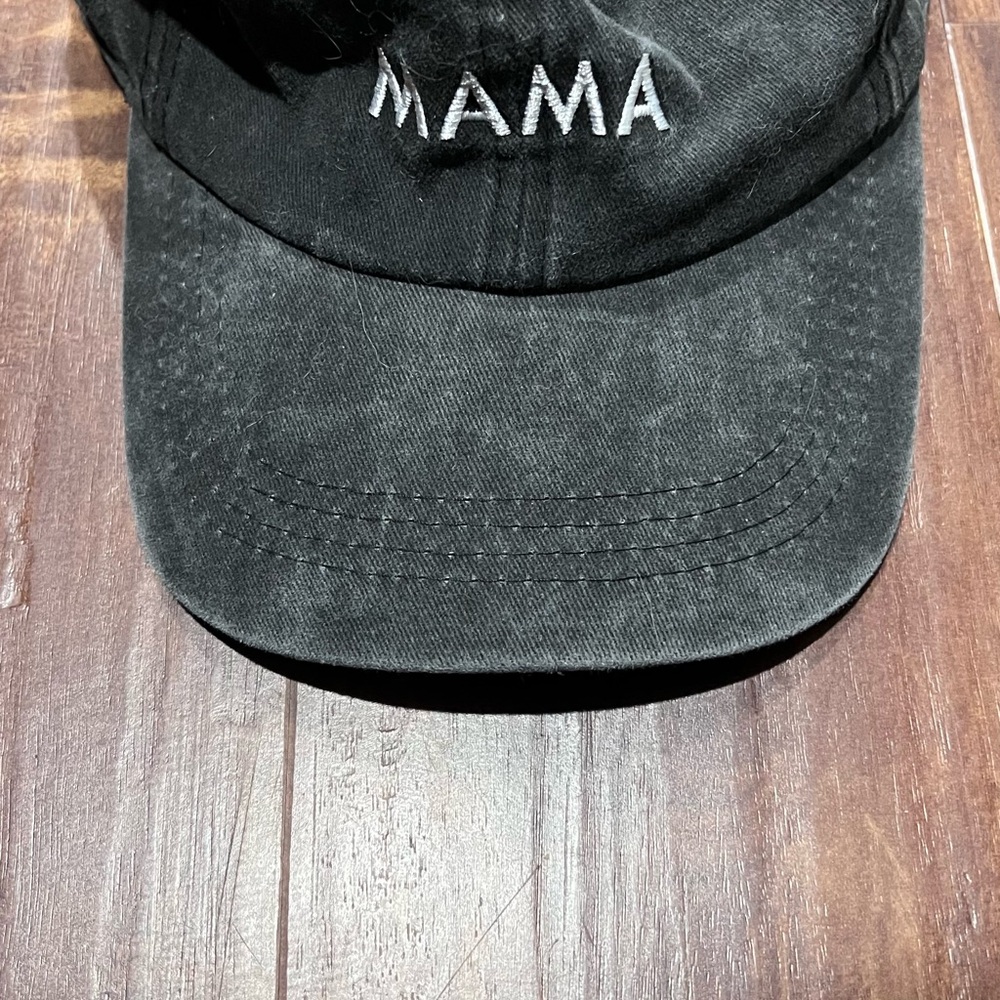 Classic Black 'MAMA' Embroidered Hat